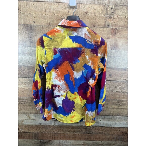 Soft Surroundings Women’s Painters Palette Gauze Brushstroke Top Small - Picture 2 of 12